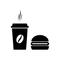 Coffee and Burger Vector Icon.