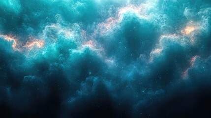 Fototapeta premium Abstract background with fantastic clouds. Glowing blue clouds.