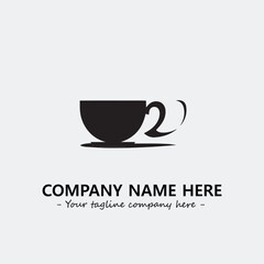 Cup illustration black and white for logo company vector image
