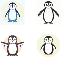 Naklejka premium set of penguins