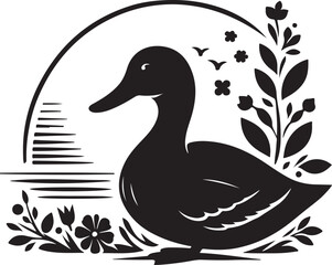 duck on a white background