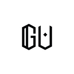 Fototapeta premium GU monogram logo design letter text name symbol monochrome logotype alphabet character simple logo