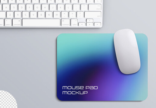 Mousepad Flatlay Mockup Office Workspace Table Concept