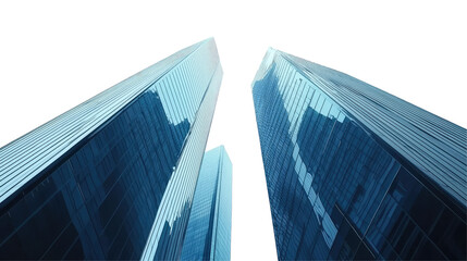 Modern High-Rise Towers with White Background, Isolated on Transparent Background