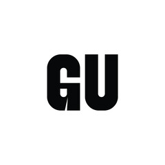 GU monogram logo design letter text name symbol monochrome logotype alphabet character simple logo