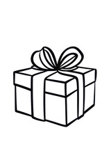 Isolated Simple Line Art Gift