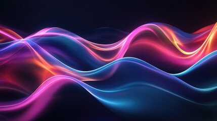 Fototapeta premium Vibrant Colorful Waves of Light Creating Dynamic Patterns in a Dark Background