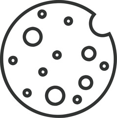 Chocolate chip cookie a bite taken vector illustration