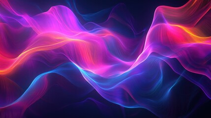 Obraz premium Abstract Wave Pattern with Vibrant Colors and Dynamic Movement for Modern Art and Design Background