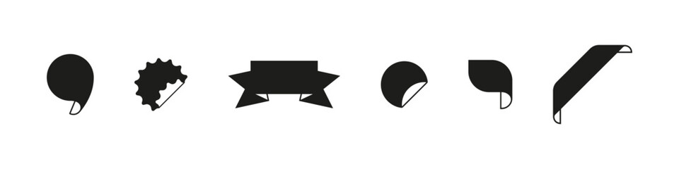 Ribbon banners collection. Decorative label symbols
