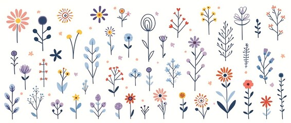 seamless pattern with flowers and butterflies