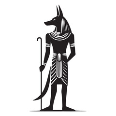 Unyielding Anubis silhouette, the eternal protector - Anubis illustration - Anubis vector - Egyptian god silhouette - Egyptian silhouette


