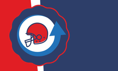 American football helmet. Game Day, playoff. American football design. Football Party in United States. Final game of regular season. Professional team championship. Sport poster design. Vector