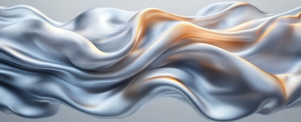 Obraz premium Elegant Silver and Gold Draped Fabric Waves Abstract Background Texture