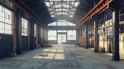 Fototapeta premium Busy Freight Transport Hub with Docking Stations