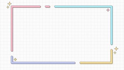 グリッドの白背景とフレームのイラスト
