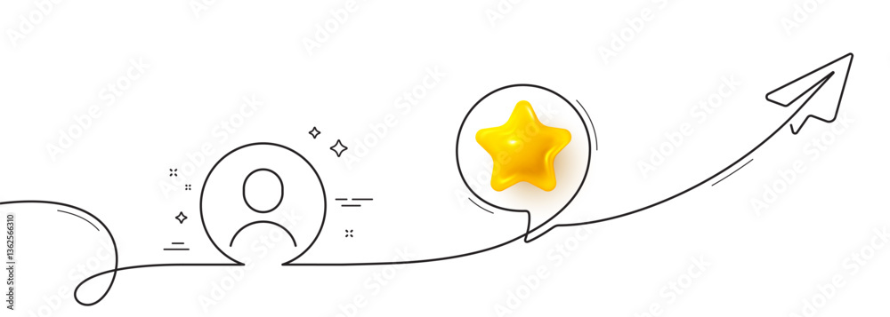 Aufkleber headshot line icon. continuous line with share plane. avatar placeholder sign. user profile symbol. 