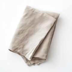 Fototapeta premium Soft Beige Fabric Texture Close Up Shot Folded Neutral Color Textile Background