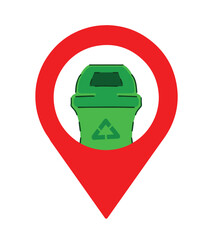 trash can with recycle symbol