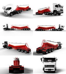 red truck isolated on white background