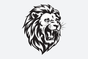 lion head Black and White Vector