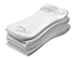 Fresh white socks stacked neatly in mockup display, perfect for showcasing comfort and style in everyday wear