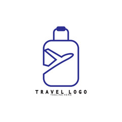 Travel Logo Design Template. Vector Icon of Travel by Airplane.