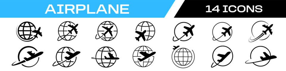 airplane icon. airplane icon set