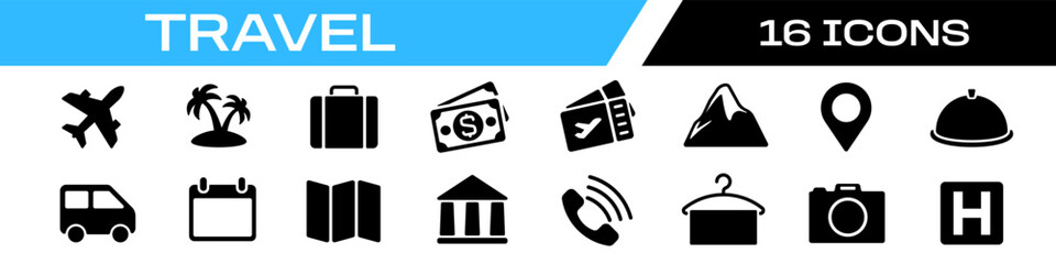 Travel icon. vacation icon set