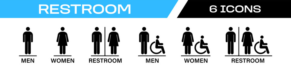 restroom icon. WC icon set