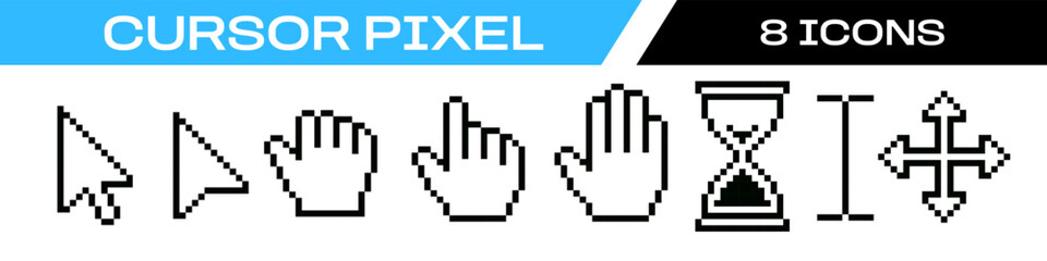 cursor pixel icon. cursor computer pixel