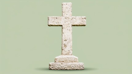 Stone cross on a simple background, symbolizing faith and spirituality.
