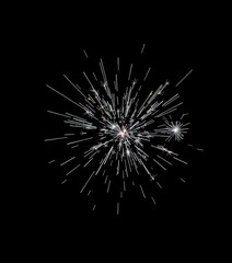 Brilliant white sparks explode against a pure black backdrop, glitter, Sparks