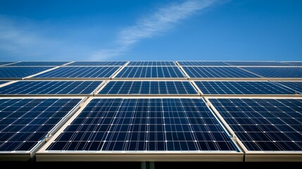 Obraz premium Solar panel installation on roof demonstrating eco-friendly energy solutions for residential and commercial buildings