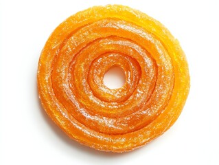 Fototapeta premium Jalebi Sweet Close-up on White Background a Delicious Indian Treat