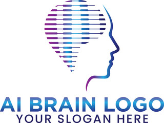 technology brain logo, AI brain logo, neural network logo, digital brain logo design for download.