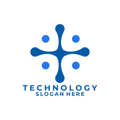 Network logo design vector. Abstract Technology logo design vector template