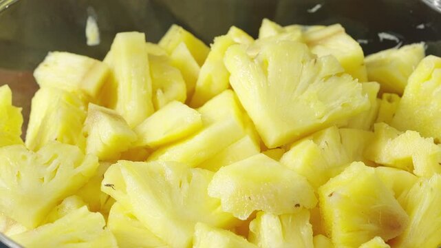 Chopped fresh pineapple chunks