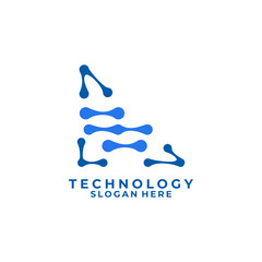 Digital Tech logo design vector template