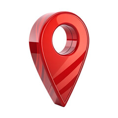 3D Glossy Red Map Pin – Transparent Location Marker