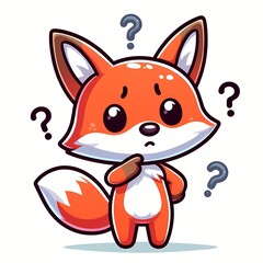 Obraz premium cute Fox confused cartoon vector icon illustration