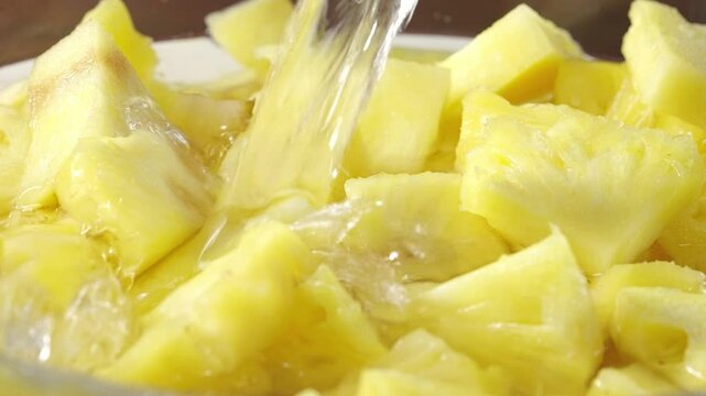 Chopped fresh pineapple chunks