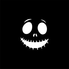 Spooky Smiling Skull - Dark Minimalist Vector Art