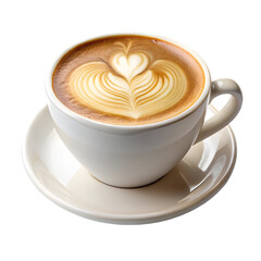 Cup of latte isolated on transparent background  
