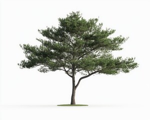 Obraz premium Isolated Evergreen Tree with Needles Against White Background Nature Concept