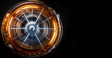 Naklejka premium Futuristic Space Engine with Glowing Blue Core