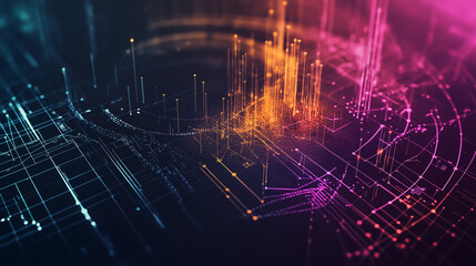 Digital Connectivity: Explore the intricacies of digital transformation through an abstract, glowing representation of interconnected networks and data streams.