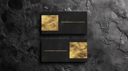 Luxury business cards mockup on dark stone