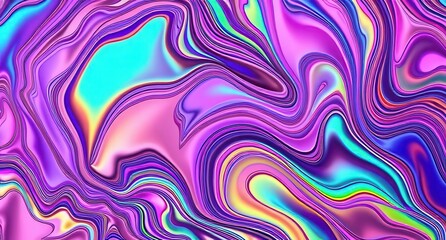 Obraz premium Iridescent Liquid Marble Abstract Fluid Art Background Vibrant Swirl Pattern Colorful Ink Flow Modern Design Element
