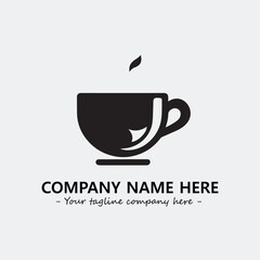 Cup illustration black and white for logo company vector image

